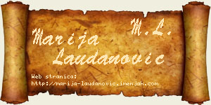 Marija Laudanović vizit kartica